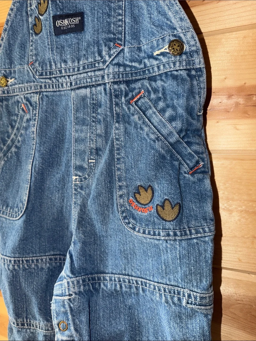 OshKosh B'gosh Classic Denim Overalls with Heart Patch Accents
